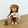 Al por mayor 14cm Mini Muñeco de Papa Ropa Muñeca Española Mia Juego de Vestir Falda Overol
