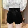 Pantalones Cortos de Pana para Mujer 2026 Otoño Invierno Nuevos Cintura Alta Adelgazantes Pierna Recta Ajustados Moda Estilo Coreano Pantalones Cortos para Bajitas