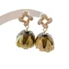 Aretes de Rosa Super Hada Estilo Mori Suave Diseño Retro de Nicho Pendientes Colgantes de Rosa con Gota de Flor Eterna