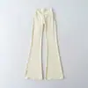 303-26 Otoño Estilo Coreano Ajustados de Cintura Alta Sensación de Piel Lisos Casuales Pantalones Largos Realzadores de Glúteos Pantalones de Campana