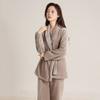 Pijama Engrosado de Otoño e Invierno para Pareja con Cuello de Fruta Verde, Cardigan Simple y Lujoso para Hombre y Mujer, Conjunto de Dos Piezas de Ropa de Casa Cálida de Terciopelo Doble Cara
