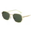 Gafas Poligonales Retro Americanas para Mujer Ins Lujo Ligero Patas Metálicas Finas Sensación de Alta Gama Gafas de Sol Tendencia de Moda Gafas de Sol