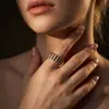 Anillo de Plata de Ley S925 con Moissanita, Diseño Simple y Exquisito, Alta Calidad, Venta Caliente Transfronteriza, Nuevo, Artículo de Personalidad Más Vendido en Amazon