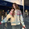 Chaqueta de punto con capucha para mujer, ambiente navideño y de Año Nuevo, suéter grueso, cómodo y amigable con la piel, top moderno estilo universitario para otoño e invierno