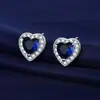 Brincos de Zircônia Brilhante Super Flash em Forma de Coração com Microincrustações Japoneses e Coreanos Nova Tendência de Moda Simples Joias para Orelha Femininas Venda por Atacado