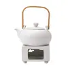 Estufa de Carbón de Barro Blanco Estilo Japonés Estufa de Alcohol para Exteriores Estufa para Hervir Té Vajilla para Mantener el Té Caliente Juego de Té Kung Fu Tetera Estufa para Mantener el Té Caliente