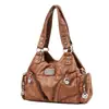 Bolso de motocicleta vintage de cuero suave transfronterizo 2025 nuevo modelo bolso cruzado de hombro moderno europeo y americano en stock calidad Amazon bolso de mujer