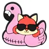 Animal de Desenho Animado Transfronteiriço Tamanho Pequeno Decoração Plana Presilha de Cabelo Acessórios para Joias DIY Flamingo Fofo Patch de Borracha Macia PVC