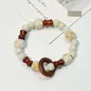 Pulsera de Cerámica Jingdezhen Nueva Pulsera de Cerámica China Joyería Estudiante Estilo Tíbet Cuerda Trenzada a Mano Puesto Regalo para Estudiante
