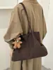 Bolso de mano a cuadros japonés literario simple transfronterizo, bolso de hombro único ligero, bolso tote versátil casual de gran capacidad