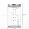 Frasco de vidrio transparente tipo Mason con escala, botella para fermentar masa, recipiente para cultivo de levadura, frasco de almacenamiento sellado para alimentos domésticos