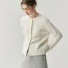 Cárdigan de cachemira para mujer con botones de perla, agradable al tacto, abrigo de punto grueso trenzado, prendas de punto de cuello redondo para otoño e invierno 2026