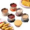 Mini Tazón para Dips de Acero Inoxidable con Tapa para Cocina Casera Caja de Ensalada de Tomate Taza para Salsas Vajilla Portátil Plato para Condimentos