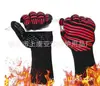 Luvas de churrasco para alta temperatura 800 graus, cinco dedos de silicone, para assar, forno de micro-ondas, proteção de isolamento térmico