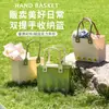 Canasta de Picnic Portátil para Uso en Exteriores y en Casa, Material Suave Creativo con Fondo Drenante, Adecuada para Baño, Lavado y Almacenamiento en el Baño