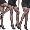 Medias Sexy con Diseño Jacquard de Patrón Floral, Medias Delgadas de Malla Hueca para Comercio Exterior en Europa y América