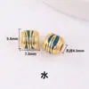 Cuentas de Esmalte Tao Chapadas en Cobre Oro 24K Accesorios Pulsera DIY Cuentas Espaciadoras Cuentas Barril Conservación del Color Pulsera de los Cinco Elementos