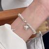 Pulsera de amor brillante de plata esterlina s925 de Corea del Sur para mujer, diseño de nicho ins, círculo, nueva pulsera de plata rota, en vivo