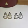 Joias Dan Tao agulha de prata S925 pérola de água doce 6-7MM brincos de pérola diamante pequenos joias de alta qualidade atacado