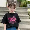 Ropa de Verano 2026 Nuevo Estilo Coreano Moderna Camiseta de Verano para Niños Manga Corta de Algodón Puro Top de Media Manga para Niña Tendencia