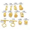 Colgante de Loto Conservador de Color con el Significado de Abundancia Cada Año, Joyería DIY, Accesorios de Oro Arena, Cuentas para Pulsera, Colgante, Estilo Chino