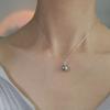 Collar de perlas Shijia importadas de plata 925 con diseño pequeño de cabeza de conejo y cadena de clavícula con una sola perla natural de agua dulce