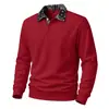 Sudadera POLO casual de moda para hombre, con forro polar pesado, estilo Costa Oeste, bloques de color, botones, cuello camisero, para otoño e invierno, de Amazon Europa y América