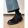 Otoño 2026 Nuevos Zapatos JK de Estilo Británico Puntera Redonda Velcro Suela Gruesa Mocasines para Mujer Piel Suave Mocasines Antideslizantes