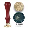 Sello de cera para Navidad, cabeza de sello de una pieza de madera de haya roja con diseño de muñeco de nieve y copo de nieve, juego al por mayor, mango de madera