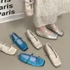 Elegantes sapatos de salto baixo estilo francês com bico quadrado e laço, sapatilhas versáteis com salto oculto, sapatos Mary Jane para mulheres, perfeitos com vestidos