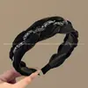 Elegante Diadema de Malla con Pedrería Negra 2026 Nueva para Mujer, Gama Alta, Antideslizante con Dientes, Estilo Coreano, Versátil para Salidas