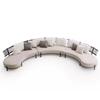 Sofá de Ratán para Jardín Exterior Patio Balcón Ocio Forma de Arco Aluminio Impermeable Aleación de Aluminio Silla de Ratán Combinación Muebles