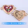 Nuevos Accesorios DIY de Lujo Accesible Elegantes Creativos de Venta Caliente Flor Perla Corazón Doble Colgante Material Aleación de Metal con Goteo de Aceite Lote