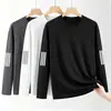 Camiseta de manga larga para hombre, capa interior de otoño para hombre, camiseta base elástica de corte holgado, camiseta estampada estilo coreano ins para hombre