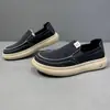 Nuevos zapatos casuales de tela transpirable para hombre para todas las estaciones, slip-on de moda para el día a día y para ir al trabajo, zapatos perezosos para jóvenes