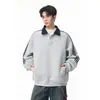 Sudadera Casual de Rayas Bloque de Color Retro Americano para Hombre Nueva Otoño/Invierno 2026 Top de Algodón Chino de 400G para Adolescentes