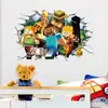Comercio Exterior Transfronterizo Pegatinas de Pared de Dibujos Animados 3D Creativas de Minecraft para Dormitorio, Autoadhesivas y Extraíbles