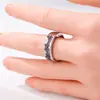 Anillo Estilo Palacio Retro Huajie Tallado a Mano Incrustado con Circonita Sintética, Joyería de Anillo Exquisita y Versátil para Mujeres
