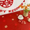 Pano Vermelho Dupla Felicidade Toalha de Mesa Vermelha Casamento Retangular Festiva Casamento Noivado Toalha de Mesa Quadrada Mesa de Centro Pano de Mesa Toalha de Mesa