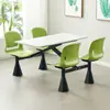 Mesa y Sillas Integradas para Comedor, Área de Comedor para Personal de Comedor Escolar, Mesa de Comedor Impermeable Integrada de Cuatro Plazas para Restaurante