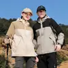 Cortavientos grueso con forro polar para hombre y mujer, ropa de trabajo, a prueba de viento, impermeable, ropa para montañismo al aire libre, impresión personalizada, ropa de trabajo de invierno, venta al por mayor