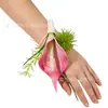 Mini Flor Artificial de Lirio de Calas Decoración de Muñeca Accesorio para Ropa Adorno para el Hogar Sala de Estar Flor Artificial para Muñeca de Boda