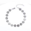 Moda Transfronteriza Europea y Americana Estilo Nicho Creativo Caras Sonrientes Piezas Redondas Piezas de Flor Joyería Simple Pulsera de Acero Inoxidable Versátil