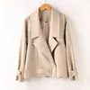 Dropshipping2026 Novo Estilo Jaqueta de Couro Elegante Outono Moda Popular Jaqueta Curta Solta Casaco de Couro Feminino
