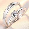 Anillo de Pareja Anillo de Par de Platino Abierto Ajustable Joyería Fábrica al por Mayor Versión Coreana Sencillo Influencer Regalo del Día de San Valentín
