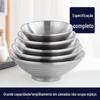 Tigela Lamen Estilo Japonês de Aço Inoxidável 304 Tigela Grande Doméstica Masculina Grande Capacidade Tigela Esmaltada Tigela de Arroz de Camada Dupla