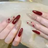 Decorações Vermelhas Brilhantes para Unhas de Ano Novo, Bolas de Diamante de Cristal Mini com Acabamento Cintilante, Acessórios de Diamante para Unhas Atacado