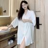 1428 150kg Pijamas de Seda de Hielo para Mujer Verano 2024 Nuevo Estilo Novio Sexy Camisón Holgado Grande