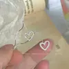 Pendientes de Corazón Hueco de Plata Rota, Pendientes de Lujo Accesible de Estilo Nicho para Verano, Pendientes Populares Simples y Versátiles para el Día a Día