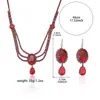 Conjunto Transfronteiriço de Joias Novas Tendência Estilo Europeu e Americano, Colar de Zircônia Merlot Cor de Ovo de Pombo, Brincos e Corrente Elegante para Clavícula